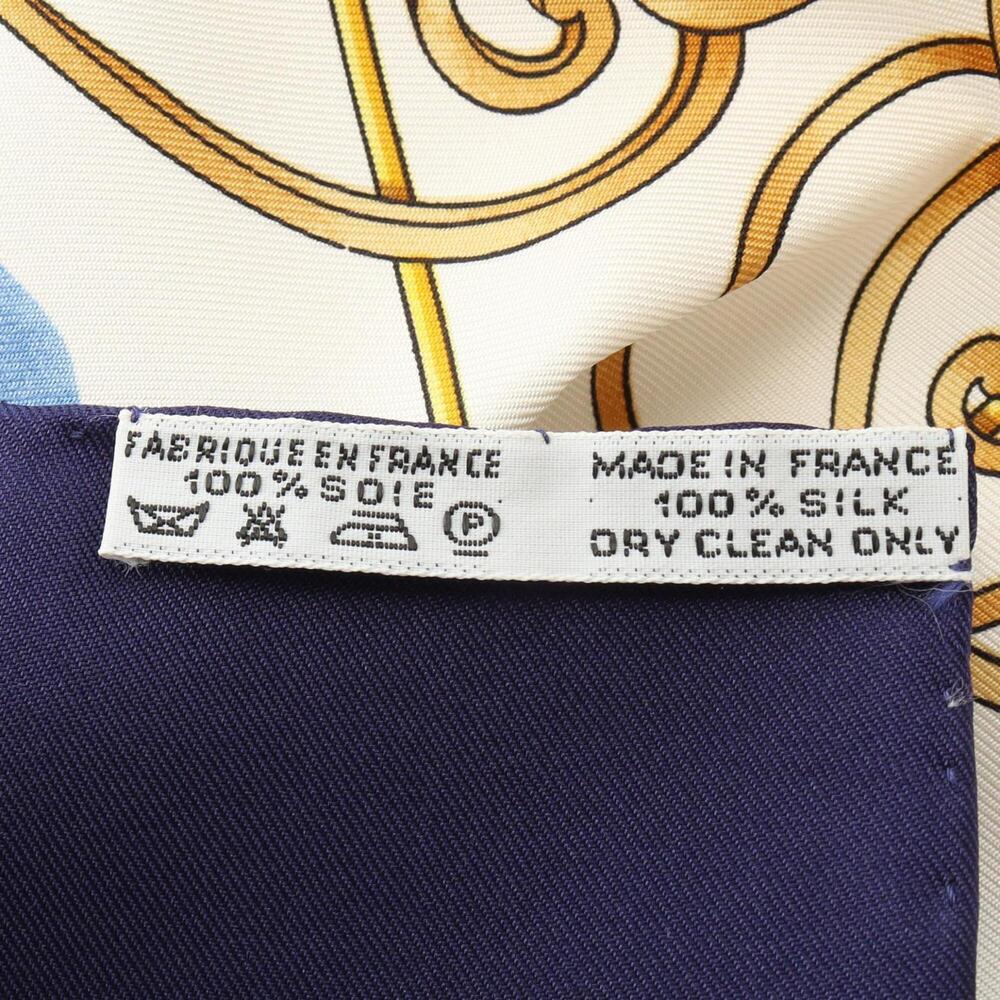 HERMES White Silk Scarf - Picture 3 of 6